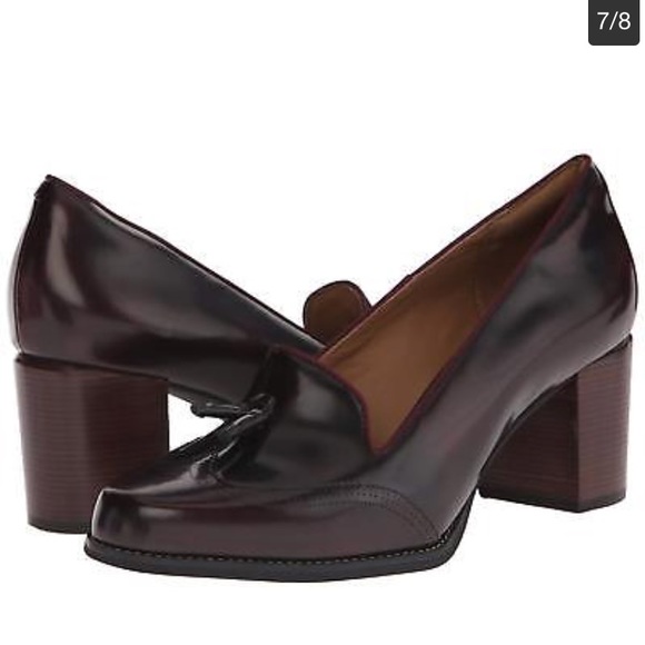 clarks burgundy heels
